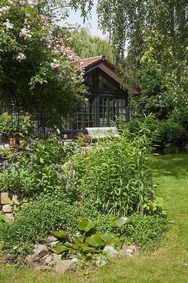 View from garden to conservatory