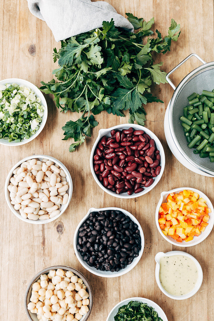 Ingredients for Five Bean Salad