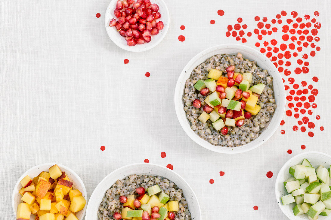 Overnight Buckwheat Porridge topped off with fruit