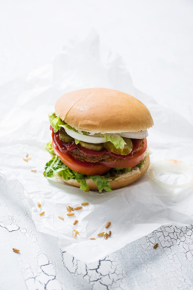 Veganer Grünkern-Burger