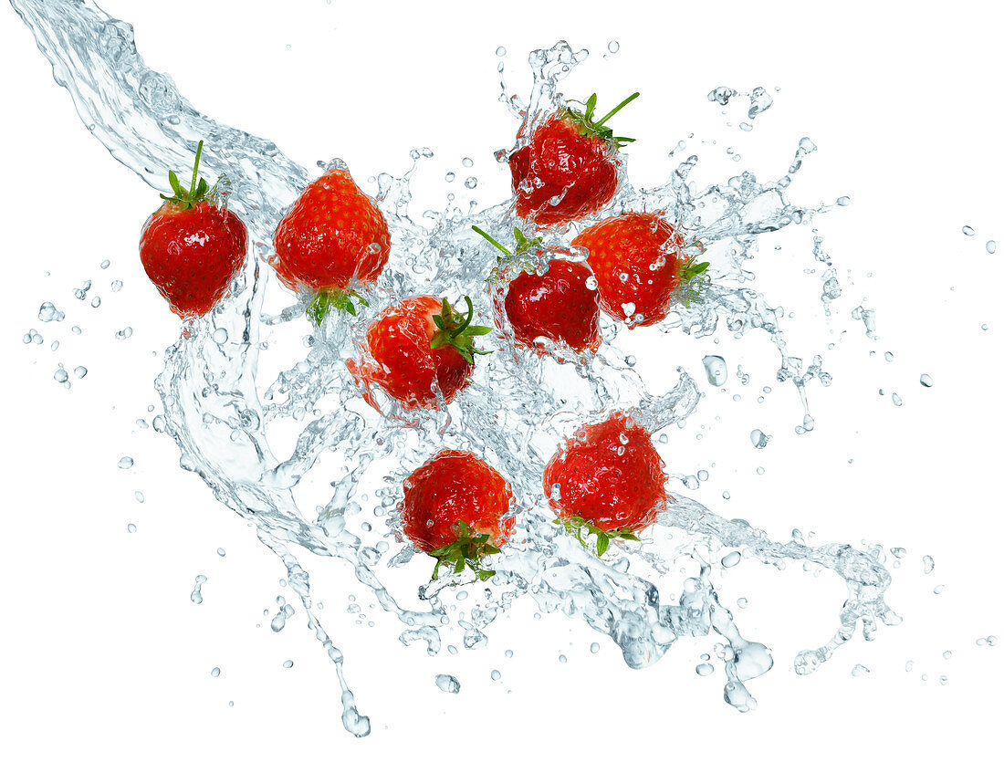 Strawberries making a splash