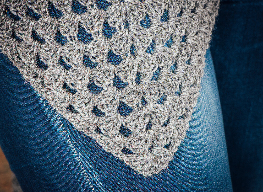 A crocheted shoulder shawl (detail)