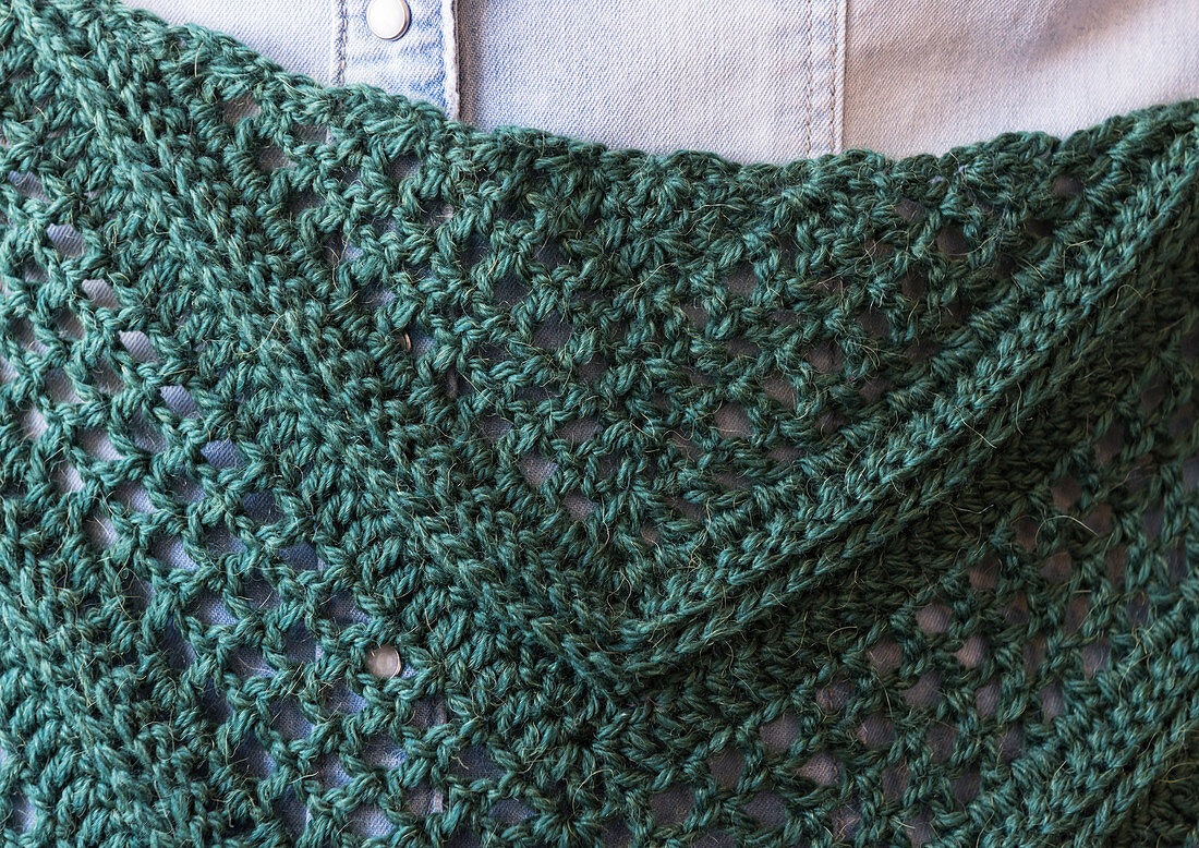A crocheted shawl with dots (detail)