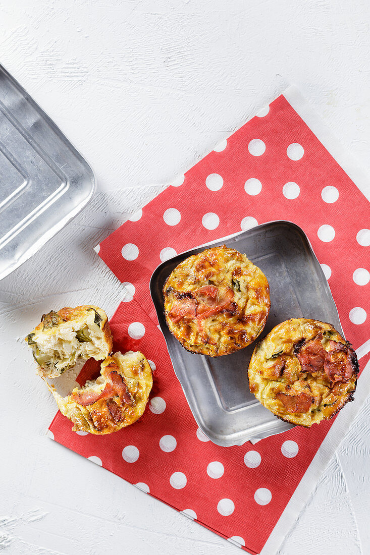 Pilz-Zucchini-Miniquiches 'To Go' (Low Carb)