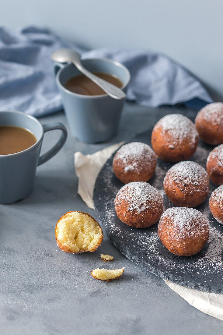 Mini donuts and coffee