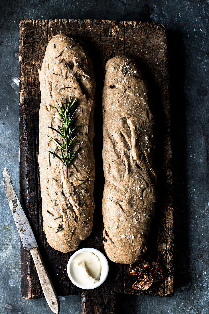 Baguettes with rosemary and fleur de sel