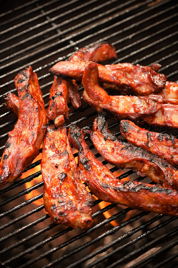Spicy Pork Ribs on the barbecue