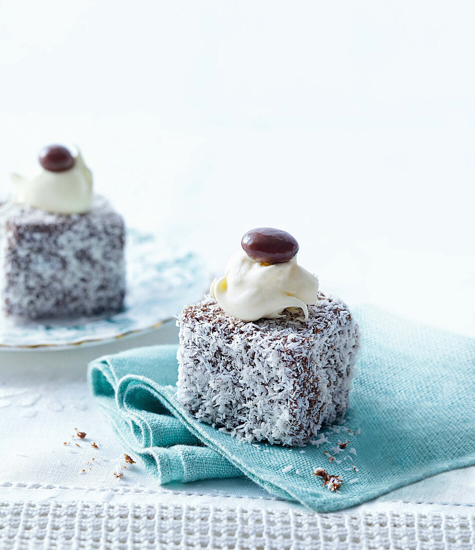 Little cappuccino lamingtons