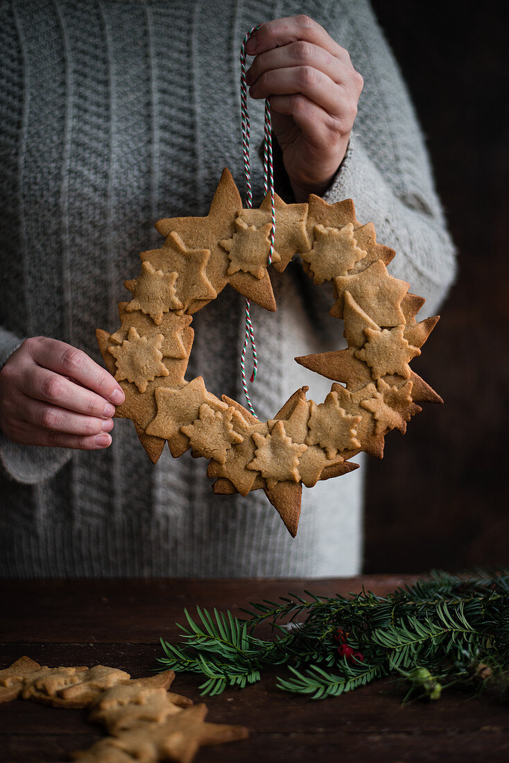 Christmas cookie wreath