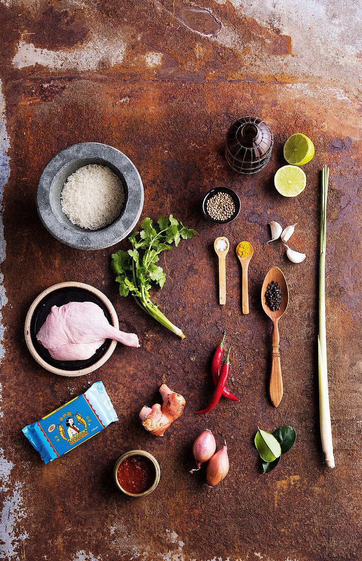 Ingredients for Bebek betutu (Balinese roast duck)