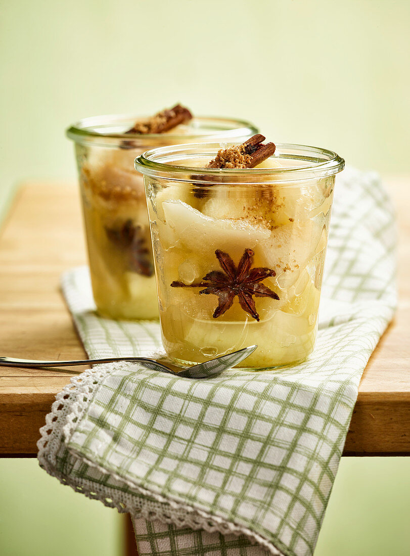 Apple pear compote with star anise