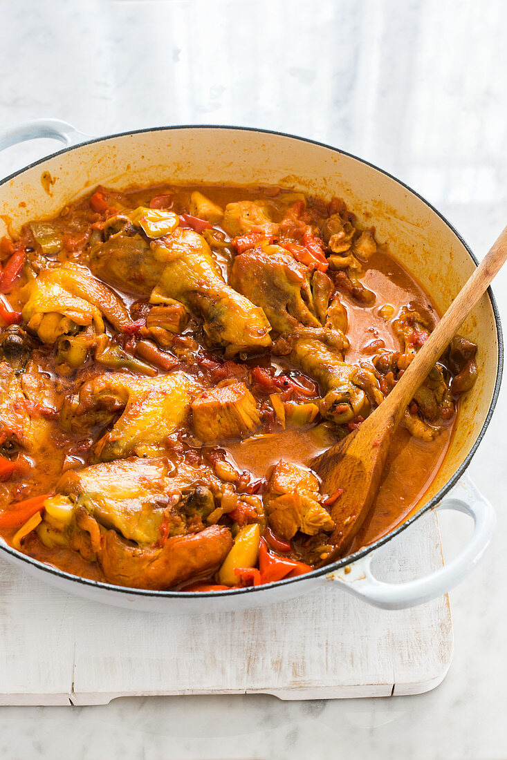 Pollo alla romana (Hähnchen mit Paprika, Italien)