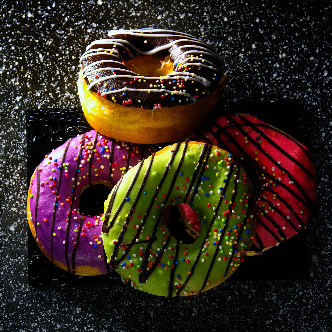 Donuts with colourful icing