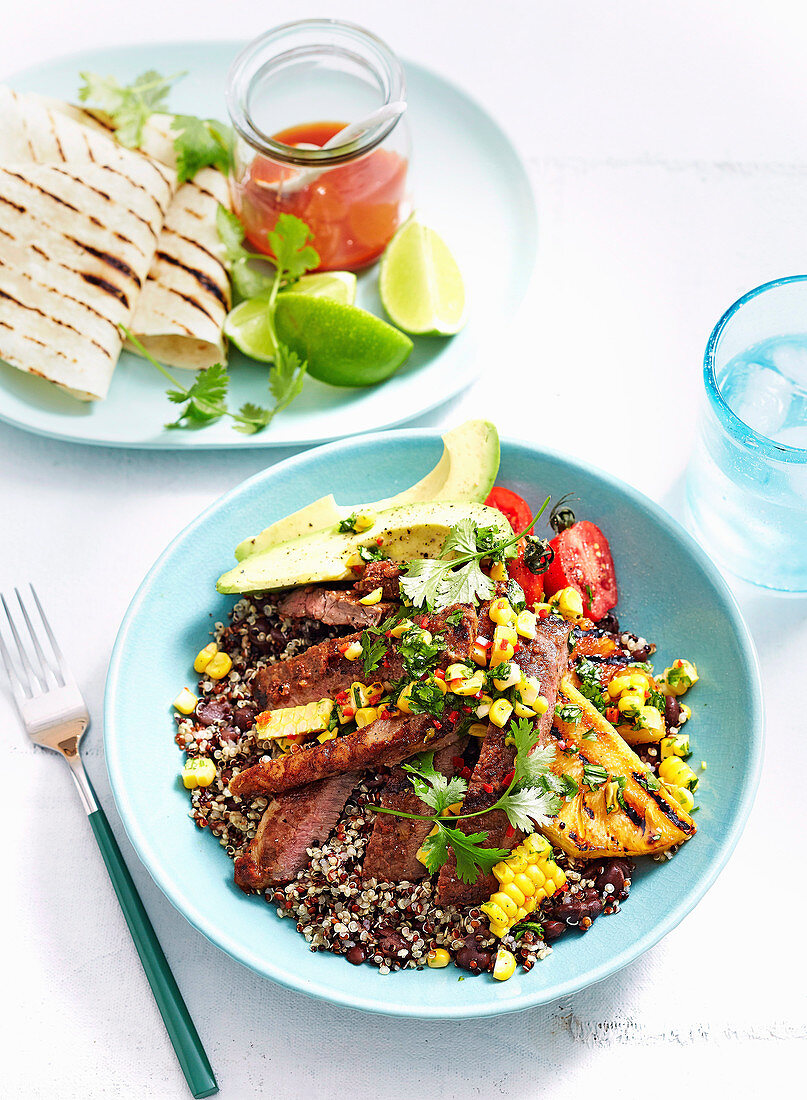 Mexican Beef and Quinoa Dinner Bowl