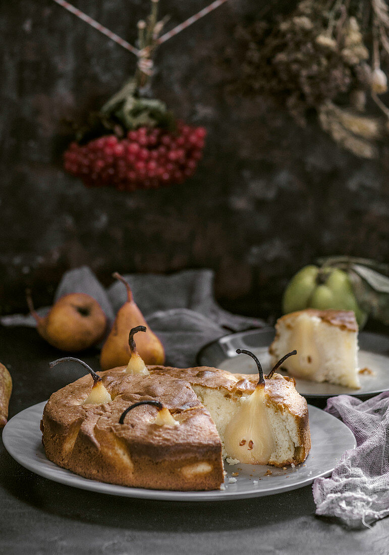 Birnenpie, angeschnitten