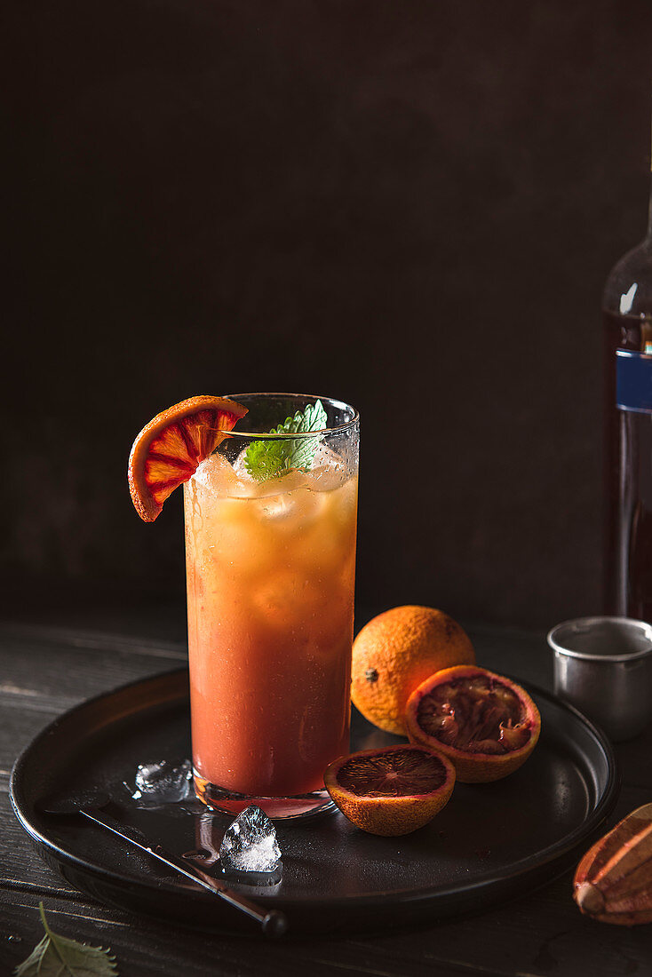 Campari and blood orange mixer