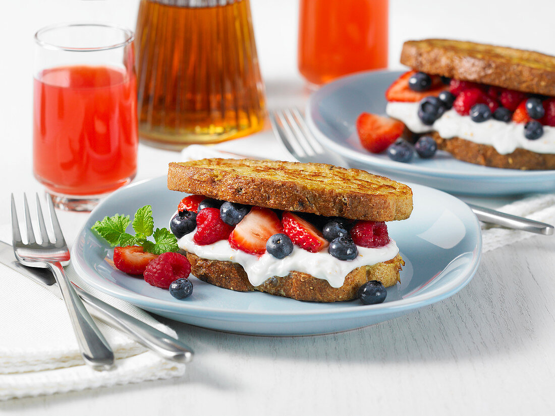 French Toast Sandwiches with Berries
