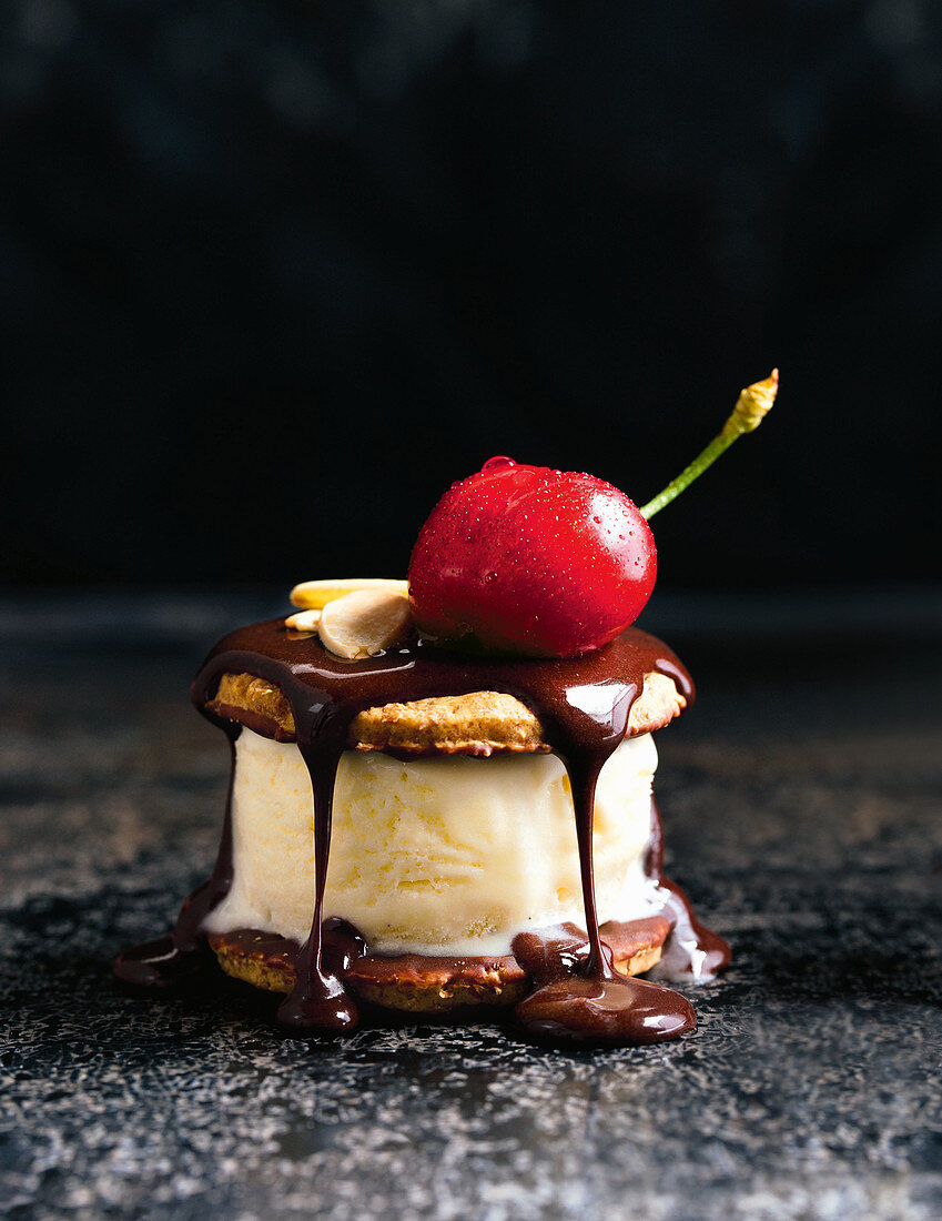 Banana split ice-cream sandwiches