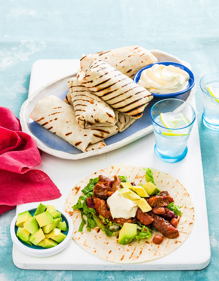 Mexican bean fajitas