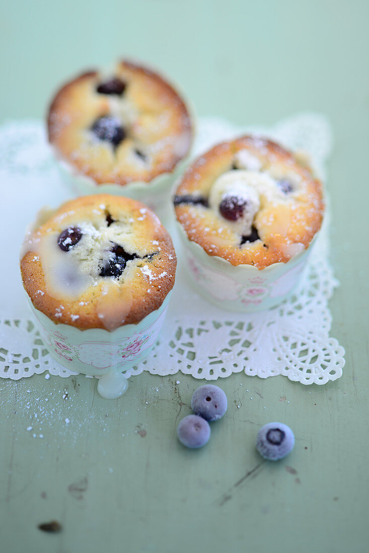 Lemon and blueberry cupcakes made with buttermilk