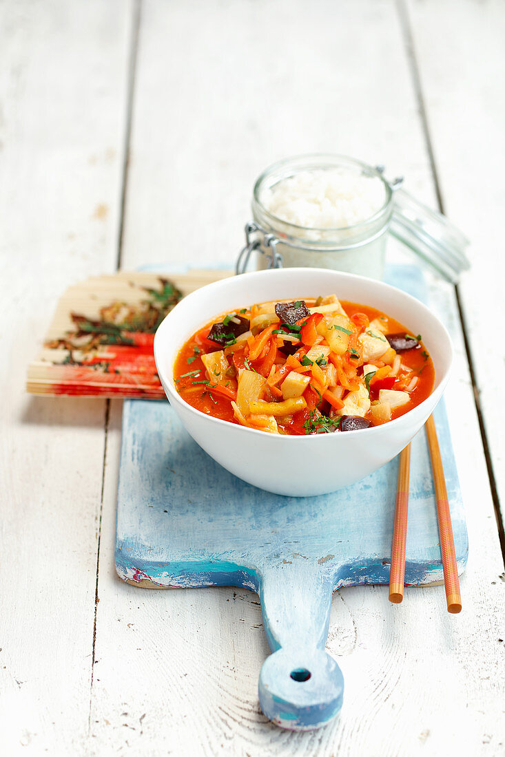 Hähnchen süsssauer mit Paprika und Ananas (Asien)