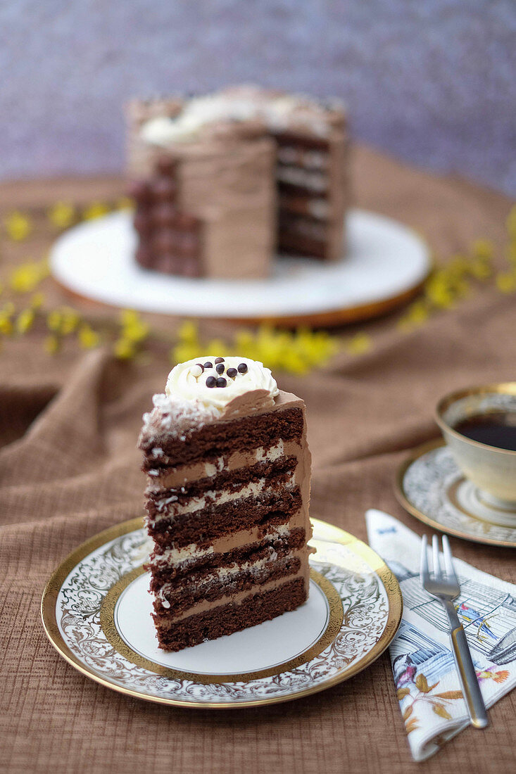 Kinderschokoladen-Torte (Anschnitt)