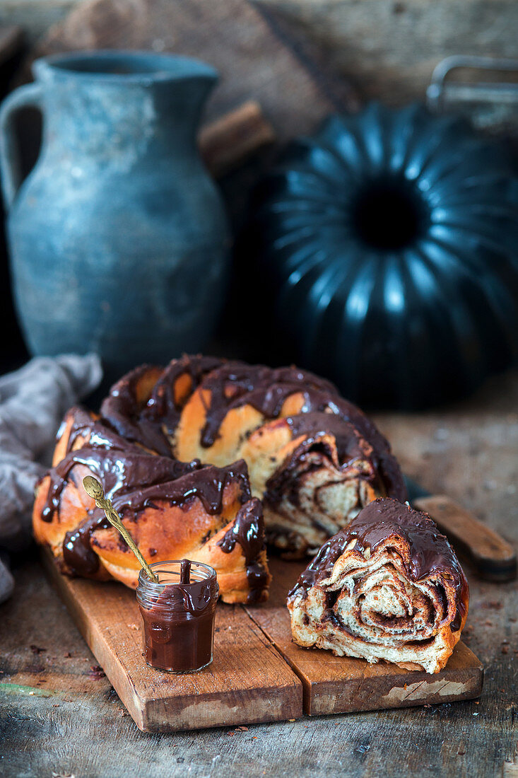 Babka mit Schokolade