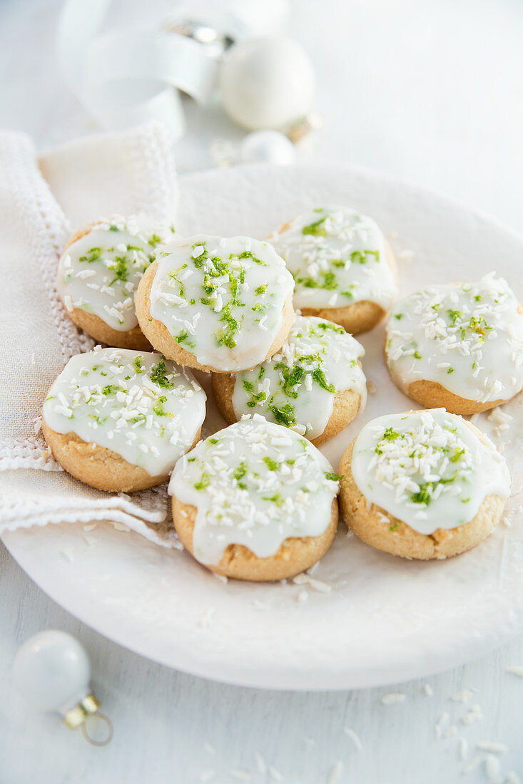 Lime and coconut shortbread biscuits