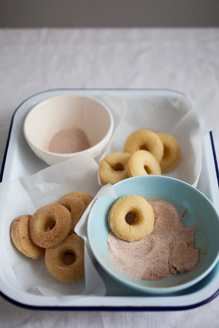 Mini Vanille-Donuts mit Zimtzucker