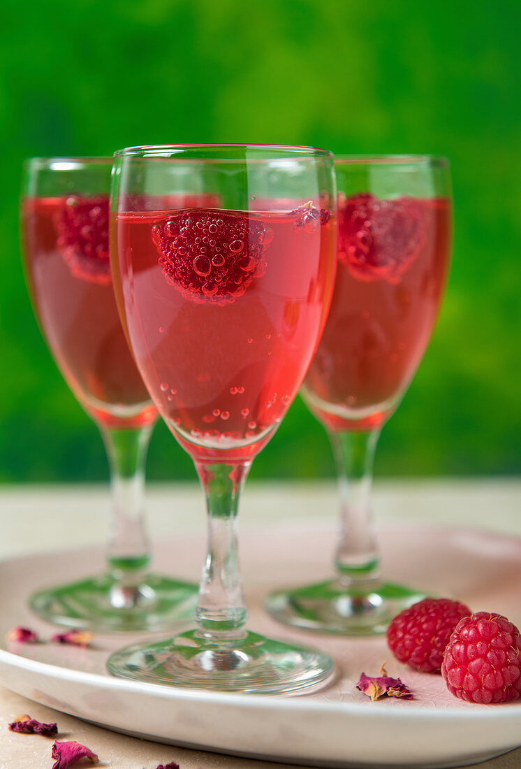 Rose and raspberry schnapps