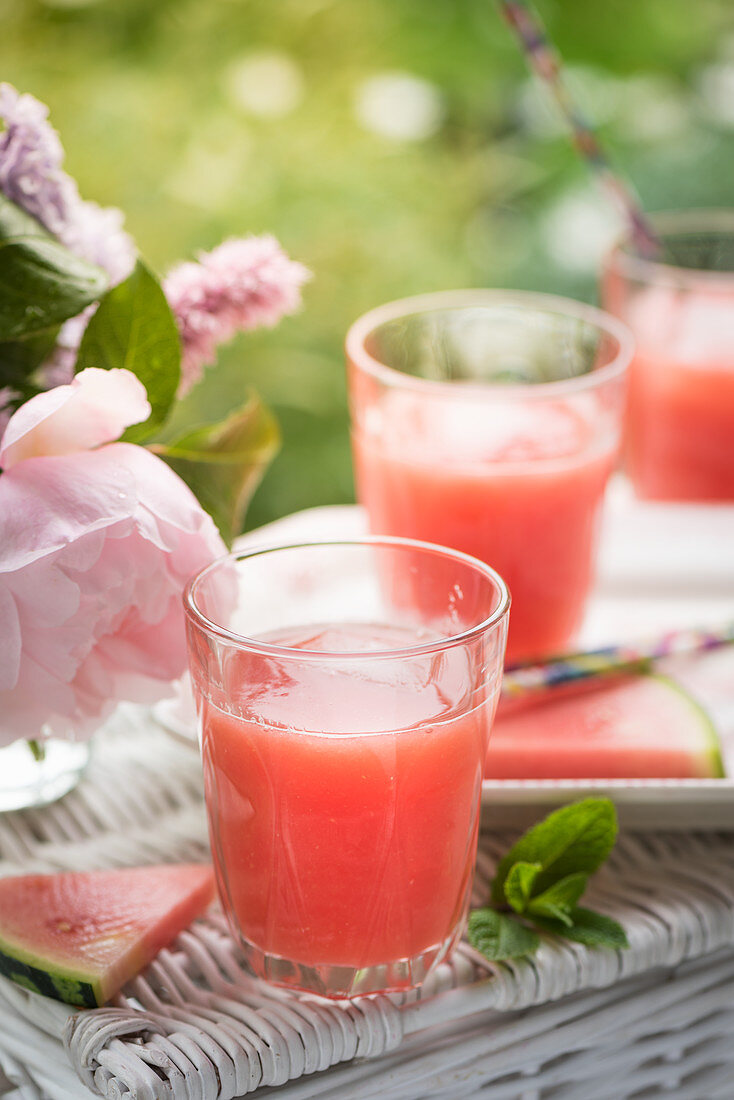 Melon aqua fresca for a summer picnic