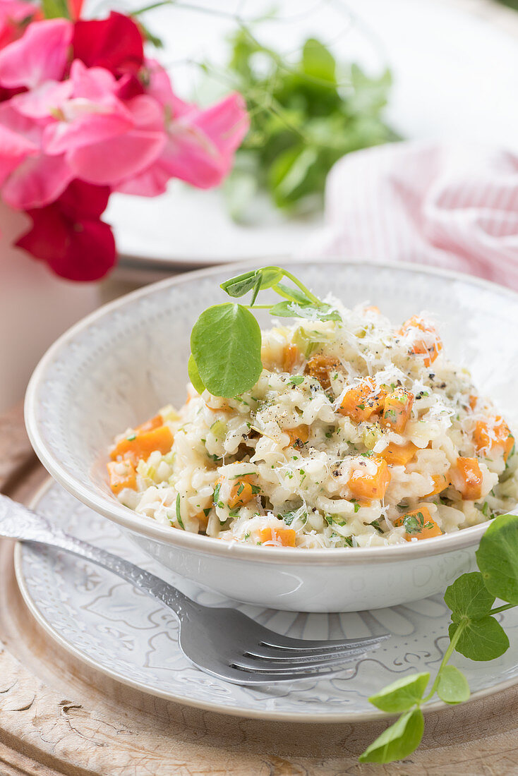 Summer butternut squash risotto