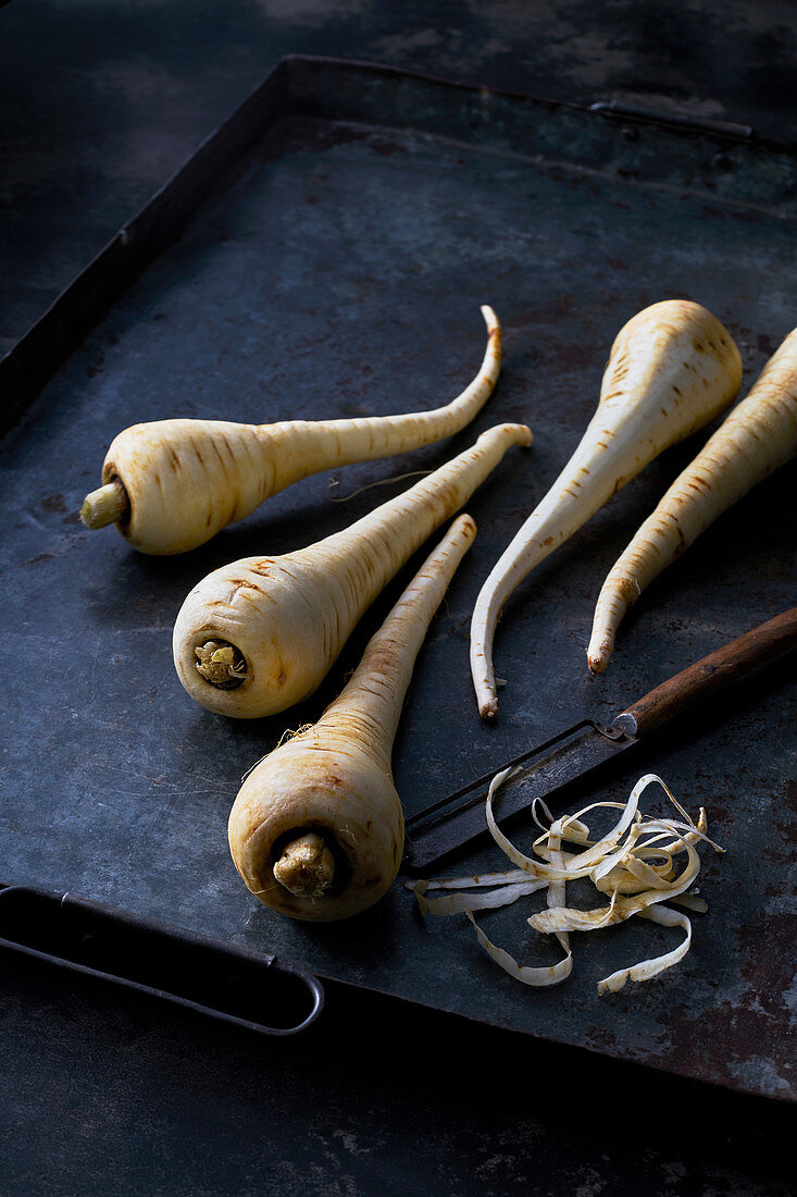 Parsnips with peeler