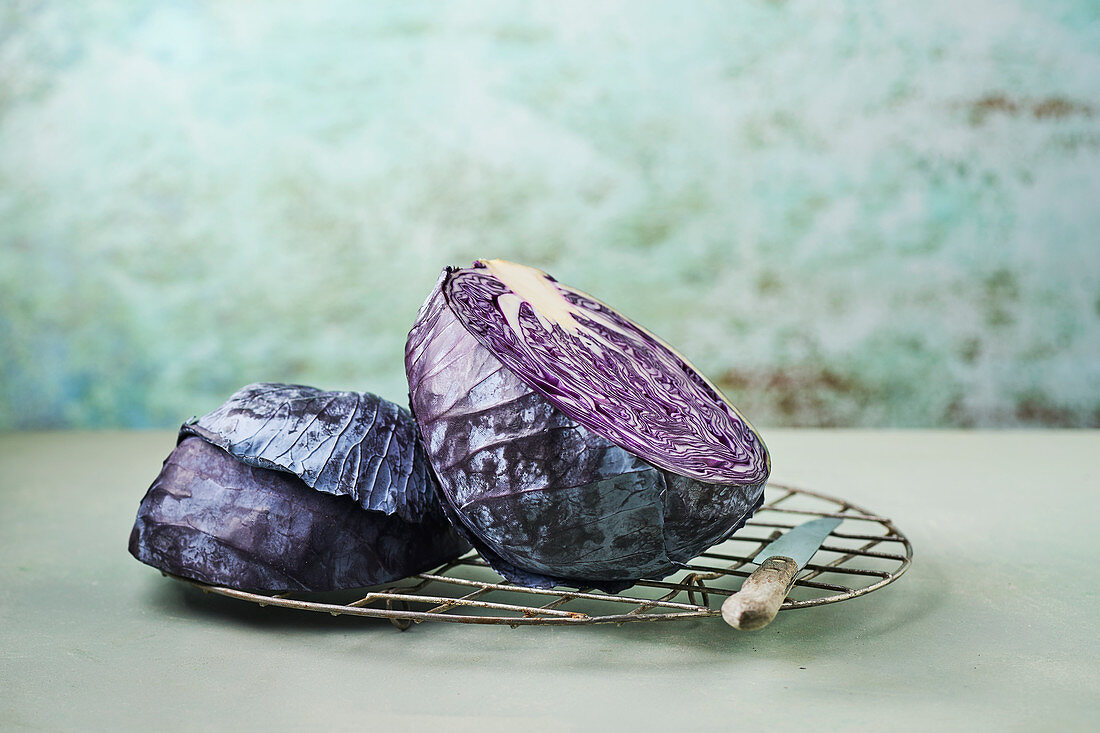 Red Cabbage on a rack
