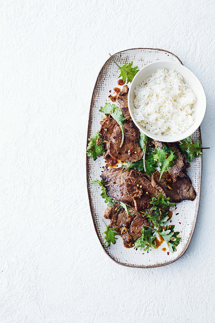 Spicy beef and kale stir-fry