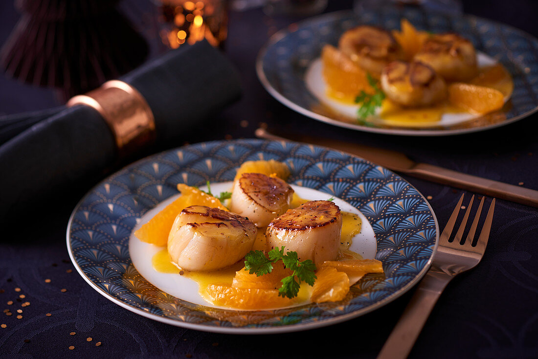 Fried scallops with oranges (Christmas)