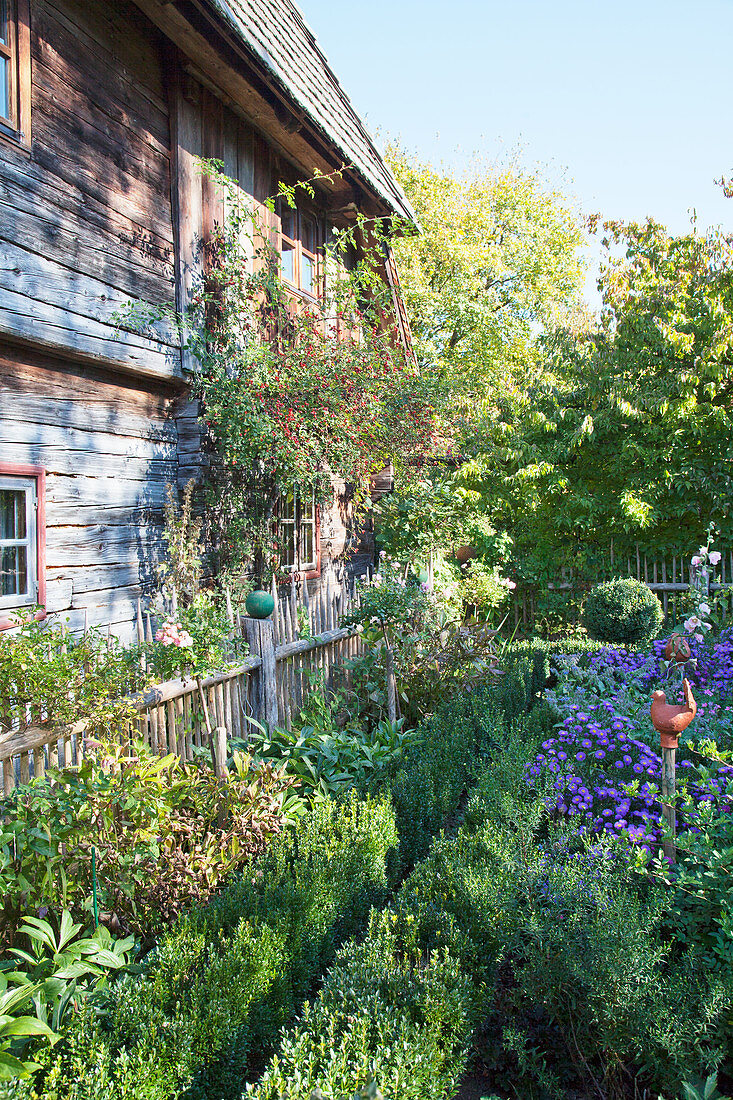 Wooden house with garden