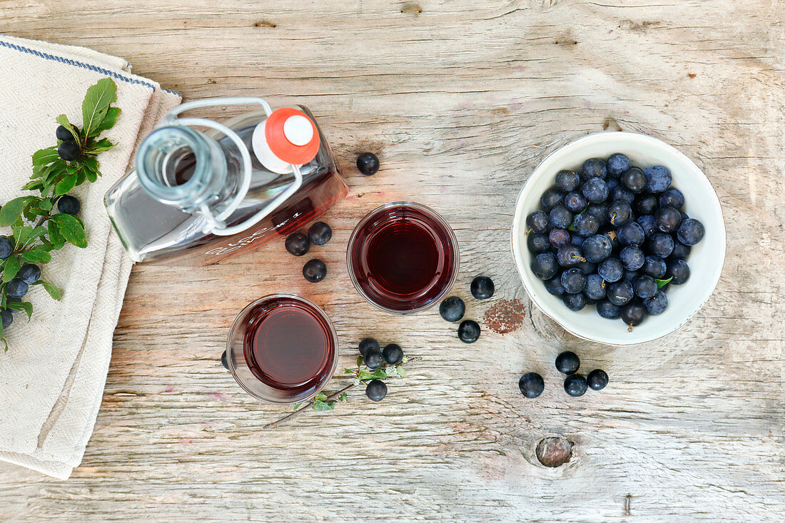 Homemade Gin with sloes