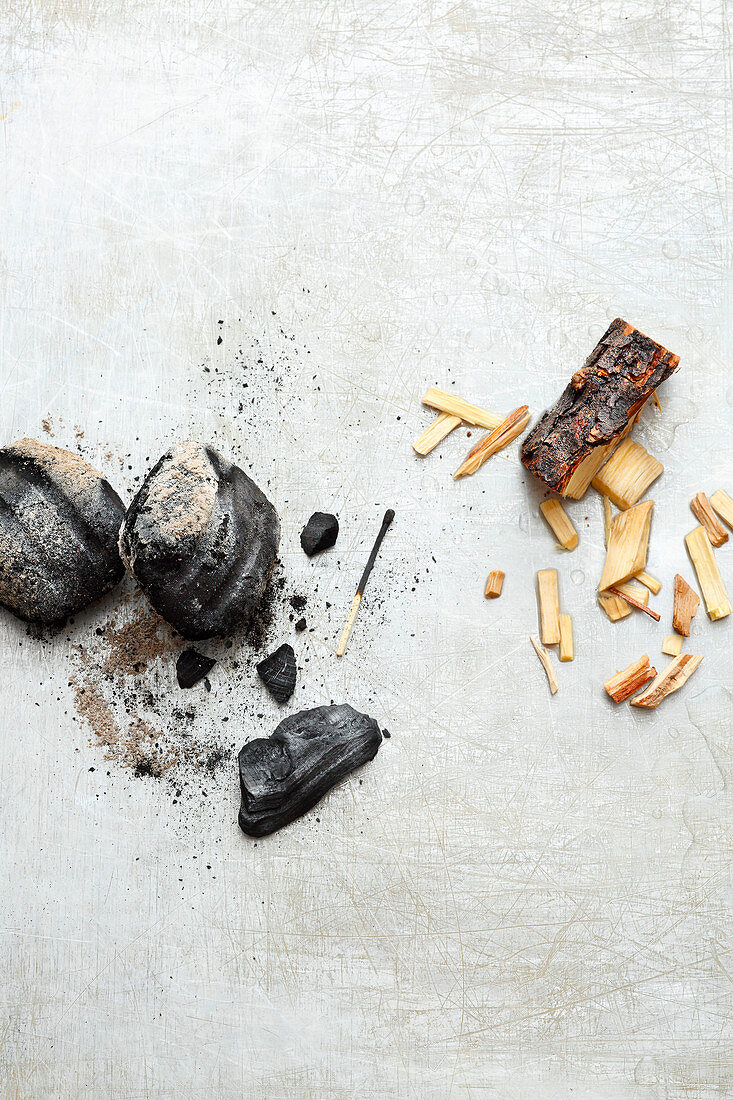 Holzstücke und Holzkohle für das perfekte Grillfeuer