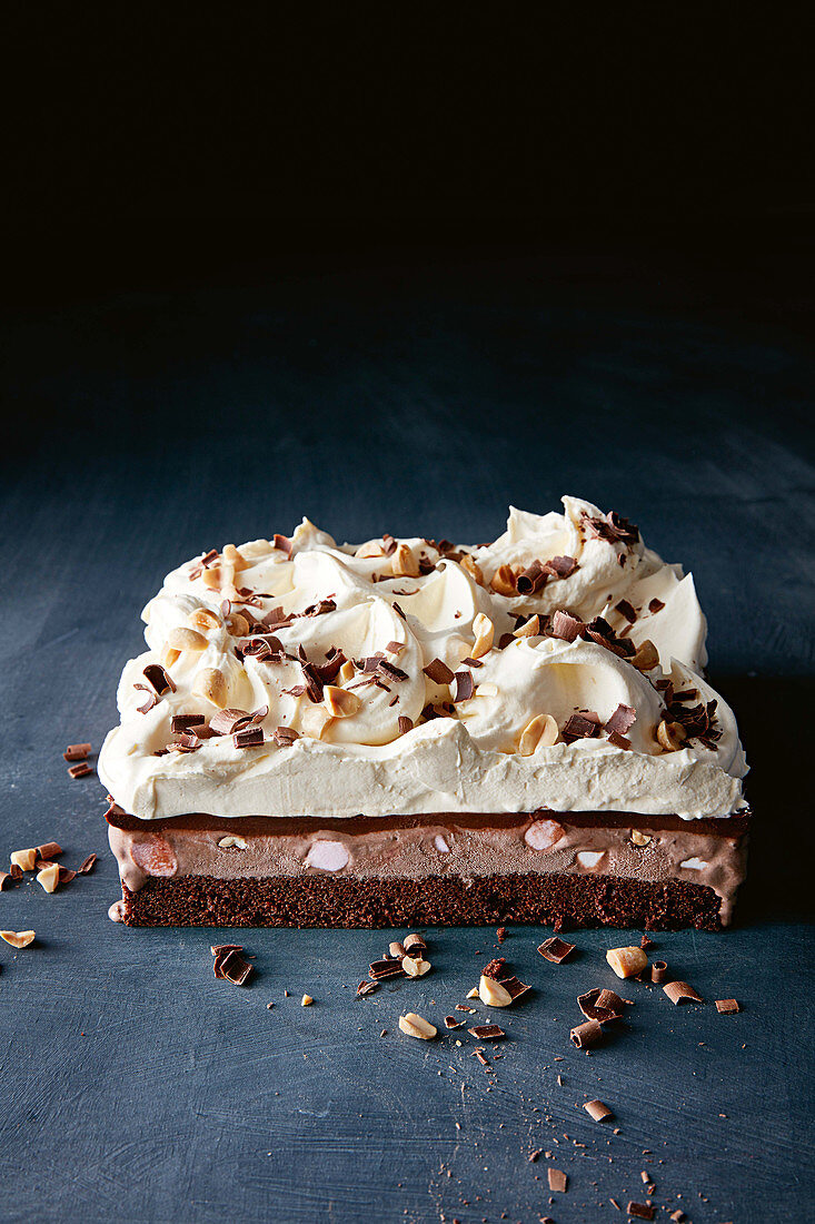 Rocky road ice-cream cake