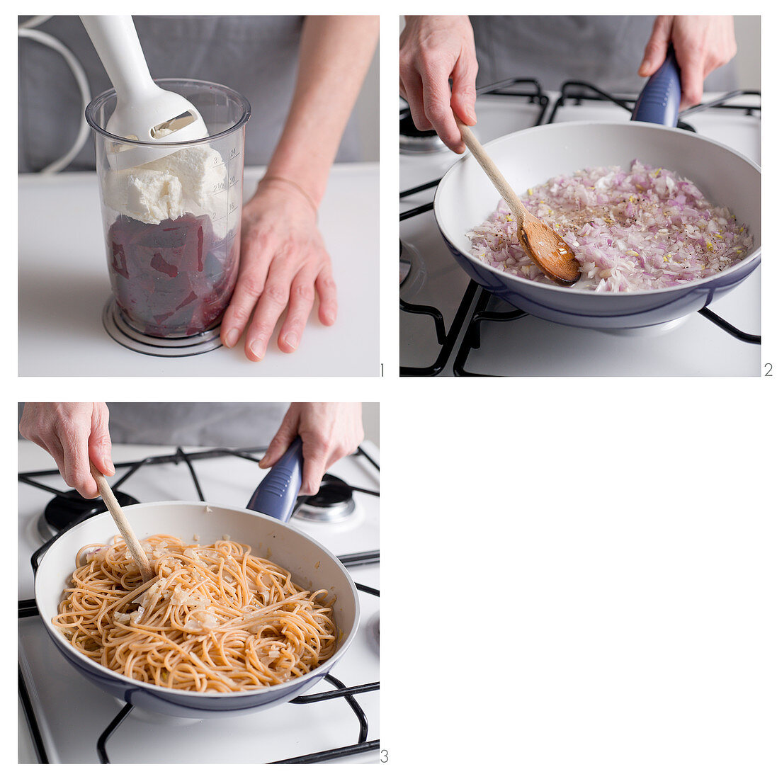 Spaghetti mit Rote-Bete-Sauce zubereiten