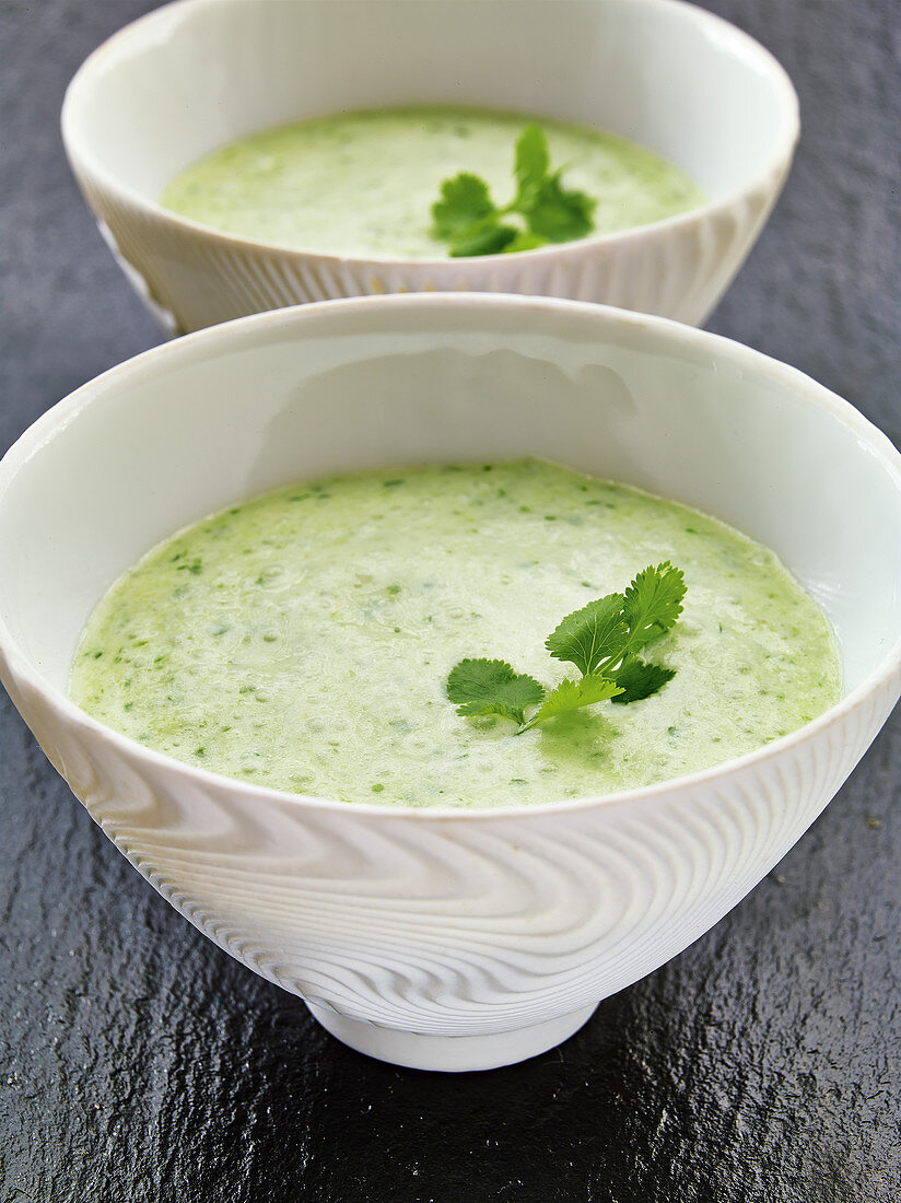 Oriental cucumber gazpacho with ginger and coriander