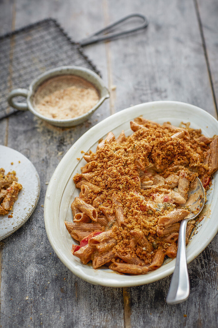 Penne mit Roasted Paprika-Sauce (vegan)