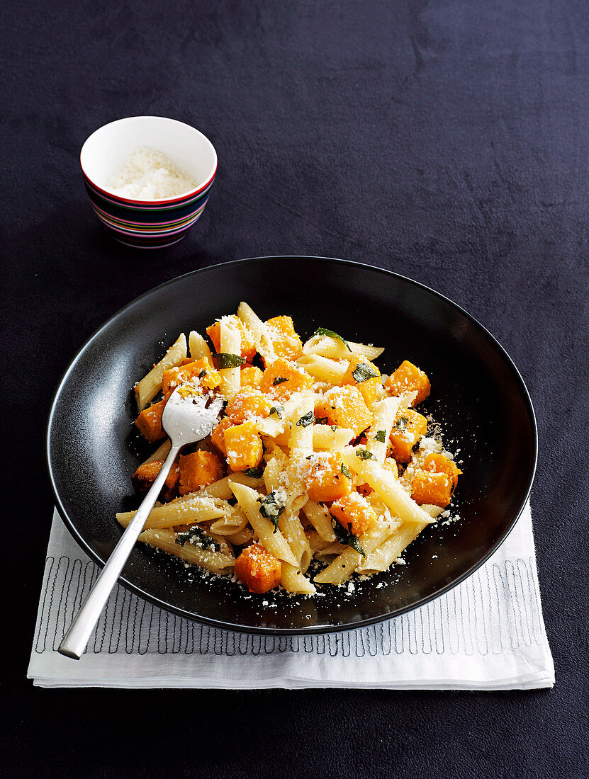 Roast pumpkin and Saga Pasta