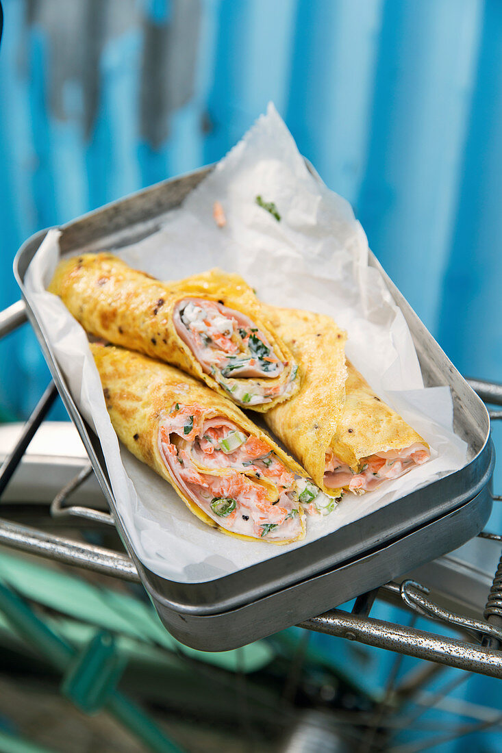 Omelett-Wrap mit Schinken 'To Go'
