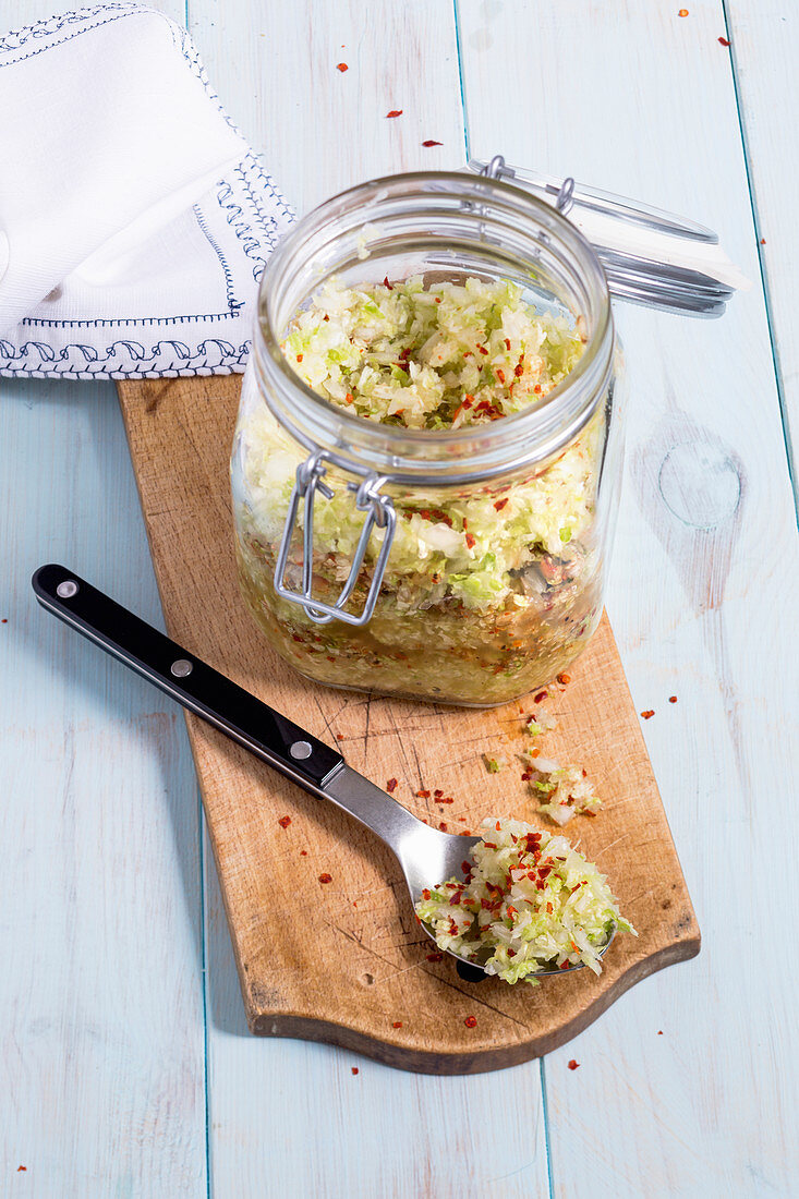 Fermented Chinese cabbage with ginger and chilli (low GL)