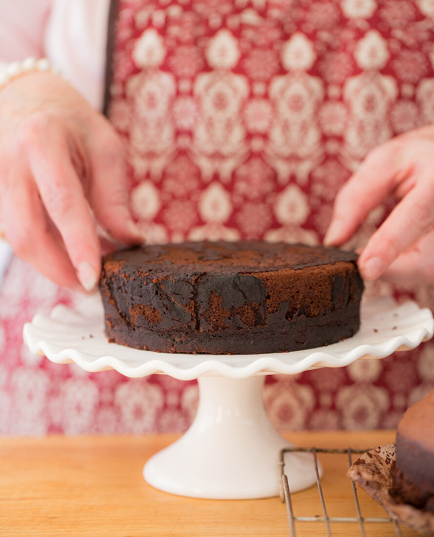 Devils Food Cake auf Tortenständer