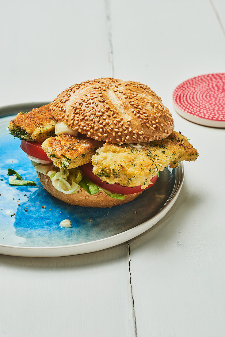 A fish finger burger