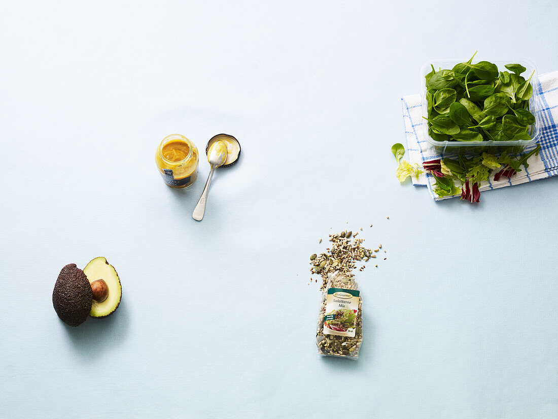 Four ingredients for a quick salad