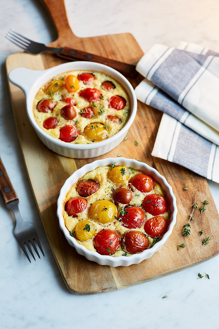 Clafoutis with tomatoes